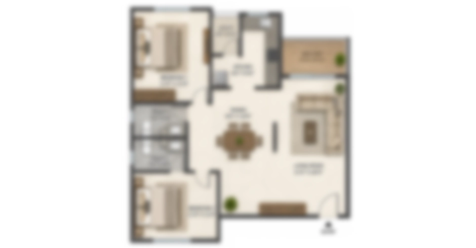 Kohinoor Kalyan 2 BHK Floor Plan